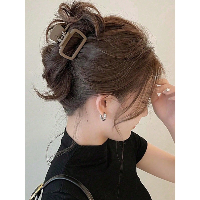 Móng vuốt tóc màu trơn đen trắng nâu, kích thước 5cm, nhẹ nhàng và thanh lịch cho phụ kiện tóc hàng ngày