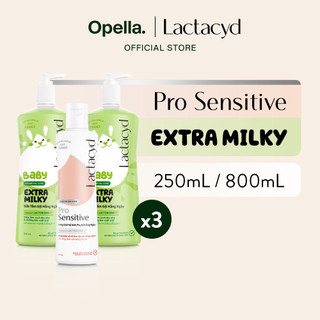 Bộ 2 Chai Sữa Tắm Gội Trẻ Em Lactacyd Baby Extra Milky Size Jumbo 800ml + Chai DDVS Phụ Nữ Lactacyd Pro Sensitive 250ml