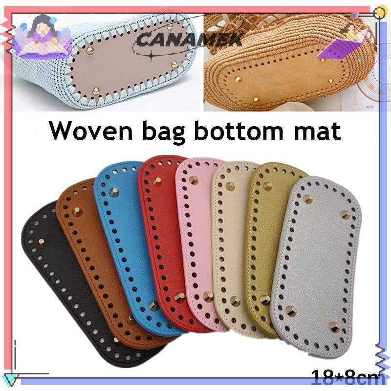 CANAMEK Túi Dệt Kim Đáy Oval 18 x 8cm, Phụ Kiện Đáy Đinh Tán, Móc Túi Xách CSF