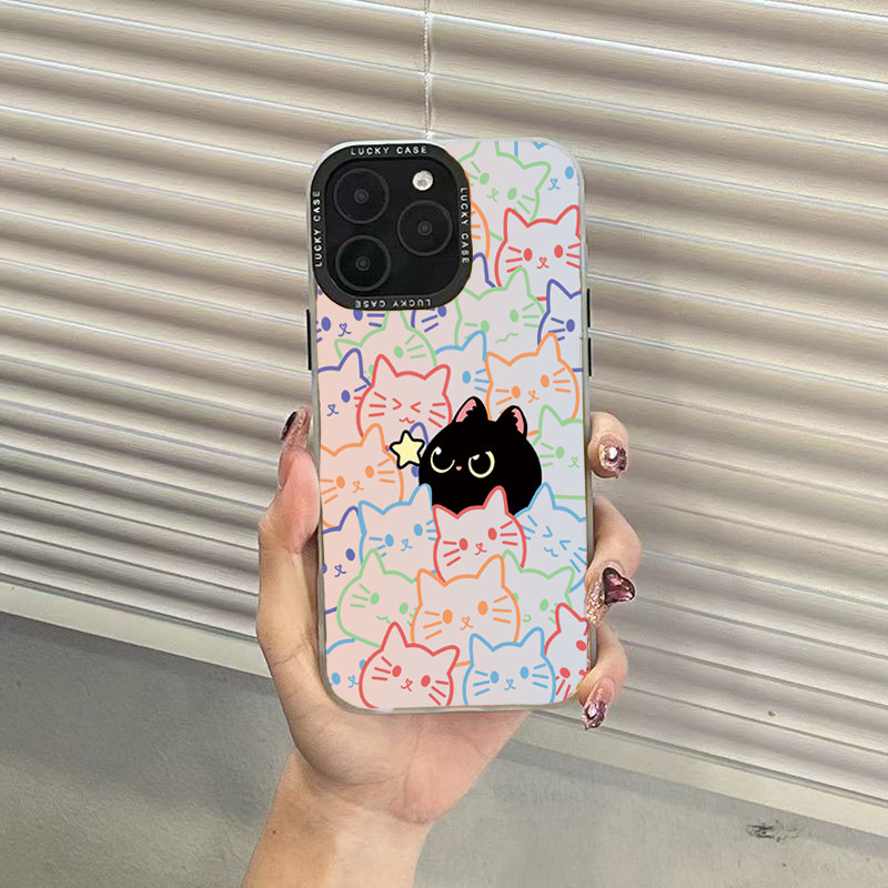Ốp Lưng iPhone Hình Mèo Con Dễ Thương - Tương Thích 16/15/14/13/12/11 Pro Max, XS Max, X