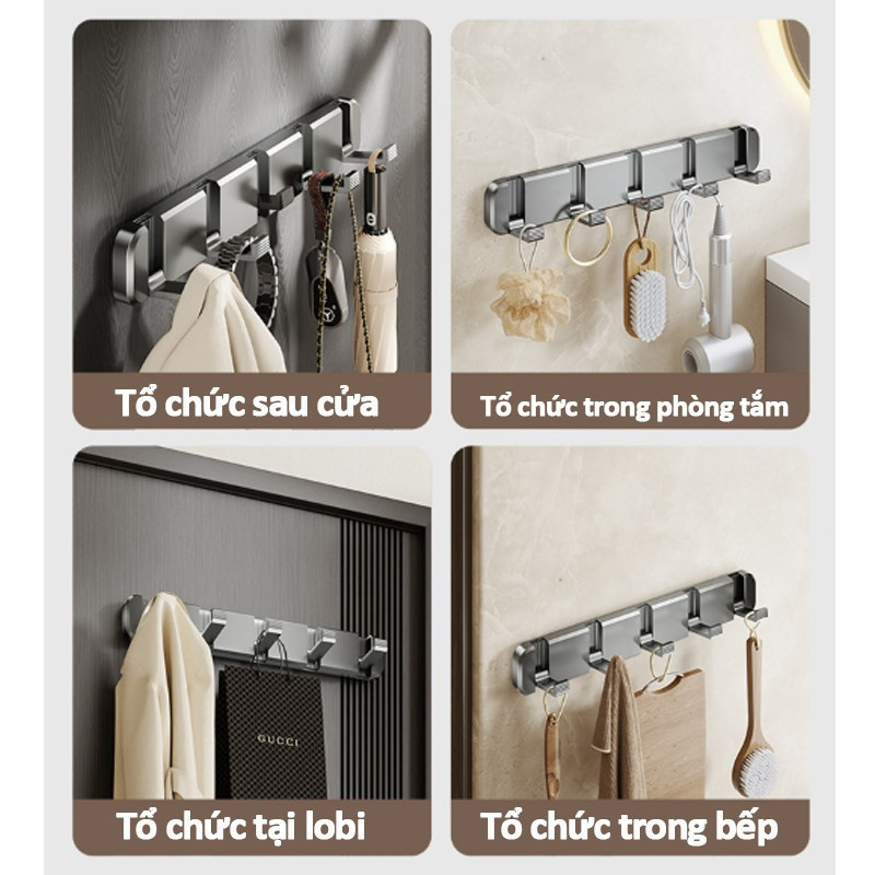 Móc Treo Quần Áo Gắn Tường Đa Năng Tiện Dụng, Treo Đồ Nhà Tắm Gọn Gàng, Chịu Lực Tốt, Tặng Kèm Vít + Tắc Kê