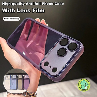 Ốp Điện Thoại Có Ống Kính Kính Cho iPhone 17 Pro Max Air 16E 16 15 14 Plus 13 12 Mini Pro Max Vỏ Sang Trọng Dễ Thương Đơn Giản Cứng Chống Sốc Vỏ