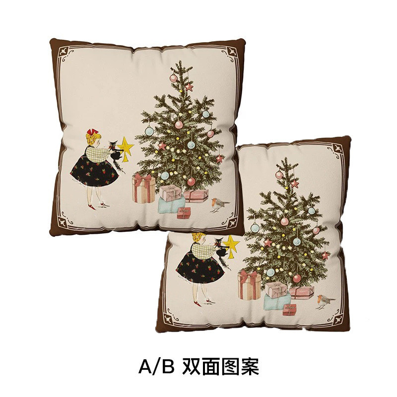 Giáng Sinh Gối Nhà Bắc Âu Ngày Lễ Trang Trí Ngắn Sang Trọng Sofa Đệm Gối Gói Đơn