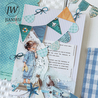 JIANWU Handmade Đảng Series Lễ Hội Cổ Điển Rỗng Phong Cảnh Chất Liệu Cắt Dán Sổ Lưu Niệm Nhãn Dán Sáng Tạo Tạp Chí Văn Phòng Phẩm
