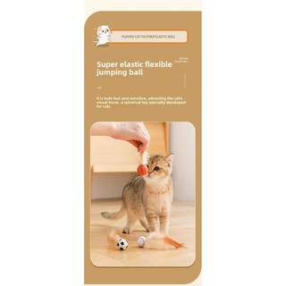 Mèo Bouncy Lông Gà Bóng Cao Su Tương Tác Tease Mèo Tự Làm Nhẹ Nhàng