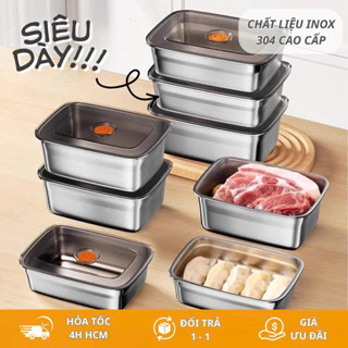 IKEA Mama – Hộp Bảo Quản Thực Phẩm Inox Cao Cấp, Nắp Kín Ngăn Mùi, Dùng Tủ Lạnh