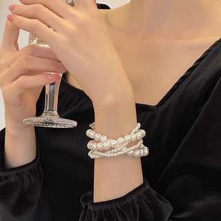 Vòng tay ngọc trai đá cuộn nhiều lớp