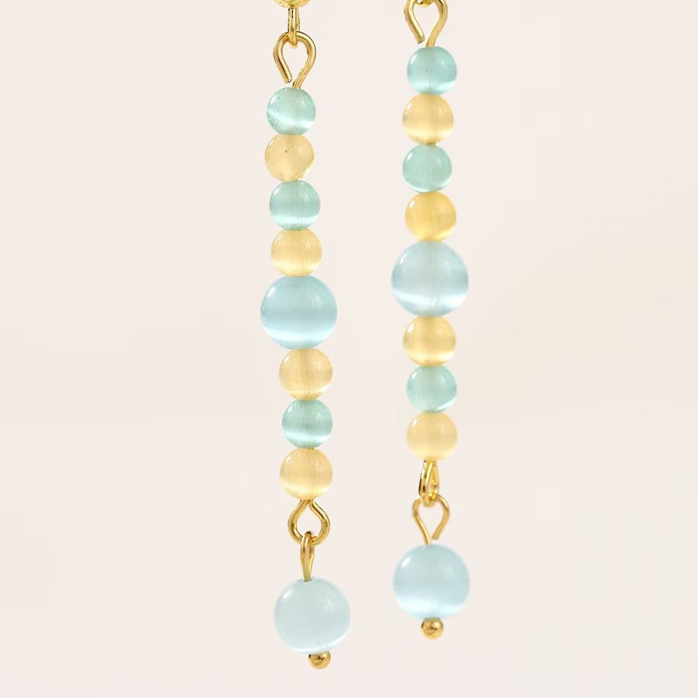 Mỏng hơn opal bông tai tròn nhiều màu sắc, handmade nhẹ sang trọng