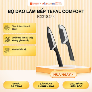 Bộ dao làm bếp cao cấp Tefal Comfort K221S244 15cm và 12cm, dao cao cấp, bảo hành 2 năm