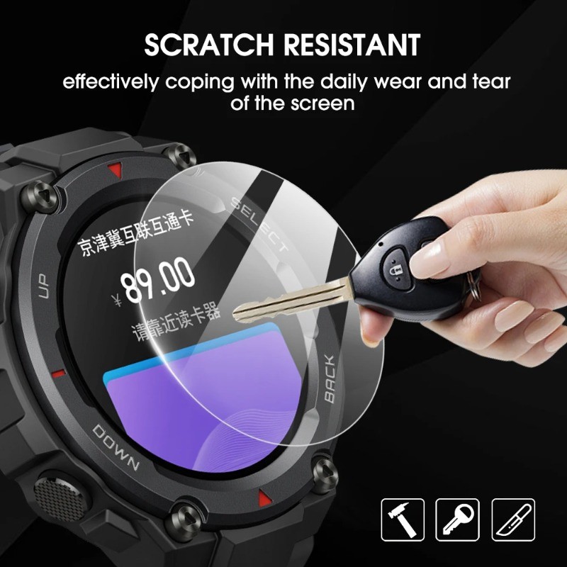 1-3 Chiếc Kính Cường Lực Cao Cấp Cho Amazfit T-Rex3 T-Rex3Pro T-Rex2 HD Trong Suốt Đồng Hồ Thông Minh Bảo Vệ Màn Hình Cho Amazfit T-Rex 3 2 Pro Phim Thủy Tinh Siêu Độ Cứng