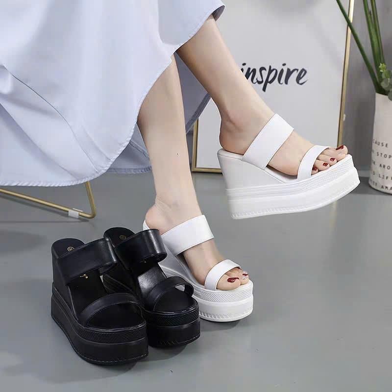 DÉP XUỒNG DA 2 QUAI BẢN CAO 12P DA XỊN SIÊU ÊM PVV