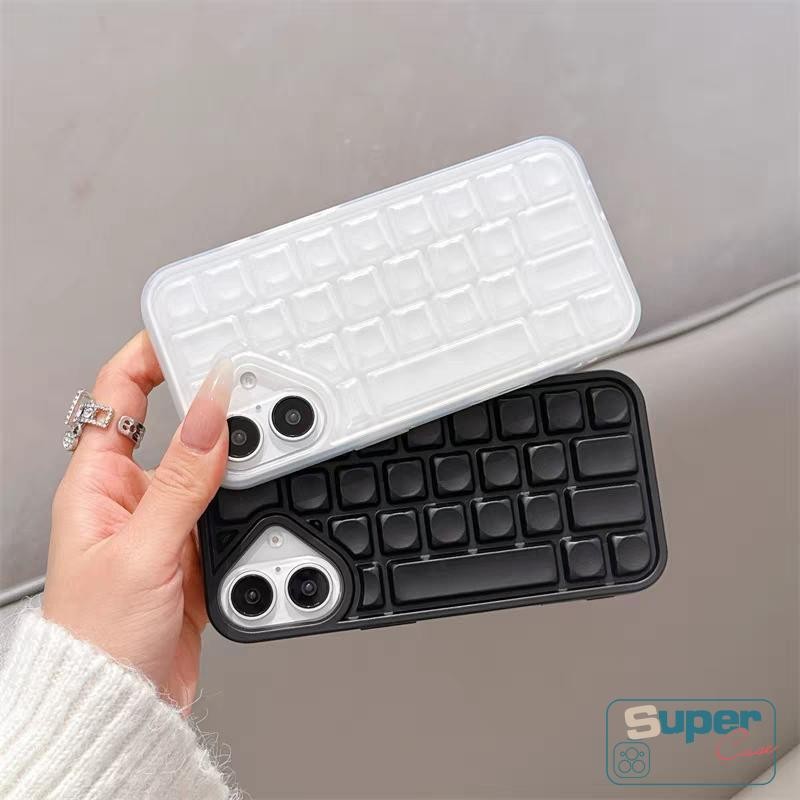 Ốp Lưng Tương Thích Cho IPhone 13 17 11 16 15 12 14 Pro Max Air XR 6s 6 16 7 8 15 14 Plus Xs Max SE 2020 Sang Trọng Đơn Giản Thời Trang Mờ Trắng Giải Trí Bàn Phím 3D Bìa Mềm