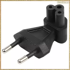 Bộ chuyển đổi Ac 2 chân Eu Male sang Iec 320 C5 Female Ac 2.5A Cầu chì, Bộ chuyển đổi nguồn công nghiệp Eu