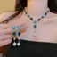 Kim Cương Hình Bầu Dục Bộ Vòng Cổ Bông Tai Thời Trang Cao Cấp Ngọc Trai Tua Rua Mặt Dây Chuyền Niche Đi Lại Xương Đòn Dây Chuyền Vòng Cổ 2026-6-11