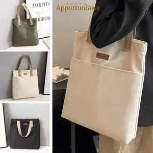 Túi Tote IAPPORTUNIA, Túi Xách Canvas Dung Tích Lớn, Chỉ May Thời Trang Phù Hợp Với Túi Đeo Vai Nữ
