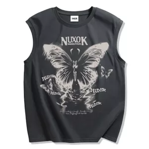 Áo Vest Nam Cổ Tròn Mỹ Retro Rời Graffiti In Hình Bướm Hợp Thời Trang Phù Hợp Với Áo Thun Thể Thao Rời Áo Thun