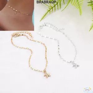 Dây chuyền mắt cá chân BRABRAAA Trang sức Dép mạ vàng Mặt dây chuyền sao biển