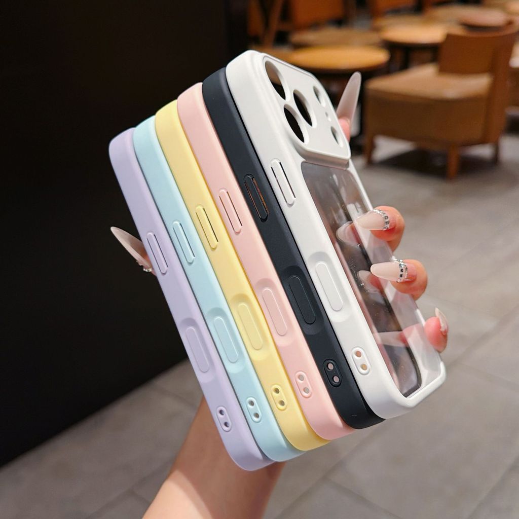 Thích hợp cho Apple 17pro Vỏ điện thoại màu kẹo iphone15 / 16 giây Vỏ bảo vệ Acrylic cửa sổ lớn hơn