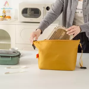 Túi đựng đồ ăn trưa cách nhiệt GIL, Túi đựng hộp cơm trưa có thể gập lại dung tích lớn, Thiết kế đơn giản thời trang Túi đựng giấy nhôm dành cho sinh viên