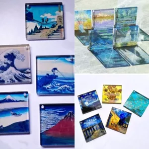 Phòng trưng bày nghệ thuật Hàng hóa Van Gogh Monet Đồ trang trí Series Mặt dây chuyền gạch Acrylic Bộ sưu tập quà tặng tự chế được vận chuyển vào ngày 9 tháng 7