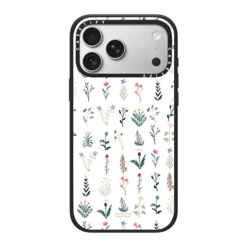 CASECASE X Diitsy Floral - Ốp lưng màu trắng Phiên bản vòng máy ảnh mờ màu đen cứng hút từ tính Vỏ tác động cho Apple IPhone 13 14 15 16 17 Pro Max Air Plus có hộp