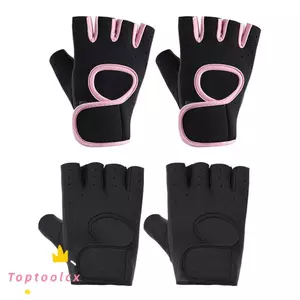 TOPTOOLCX Găng Tay Thể Dục Nửa Ngón Tay Silicon Thoáng Khí Lòng Bàn Tay Rỗng Lưng Cử Tạ Tập Luyện Găng Tay Quả Tạ