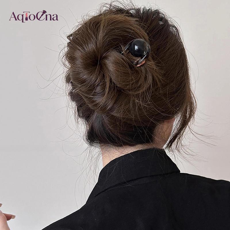 AqToCna Thời Trang Màu Đính Hạt Hình Chữ U Kẹp Tóc Kẹp Tóc Hợp Thời Trang Cho Nữ Cô Gái Vintage Trang Sức Mũ Phụ Kiện Tóc AqToCna