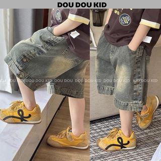 [ JD3KHUY - DOUDOUKID] Quần Shorts Jean Trẻ Em Thiết Kế Thời Trang Phong Cách Hiện Đại Cho Bé Trai 16-50kg