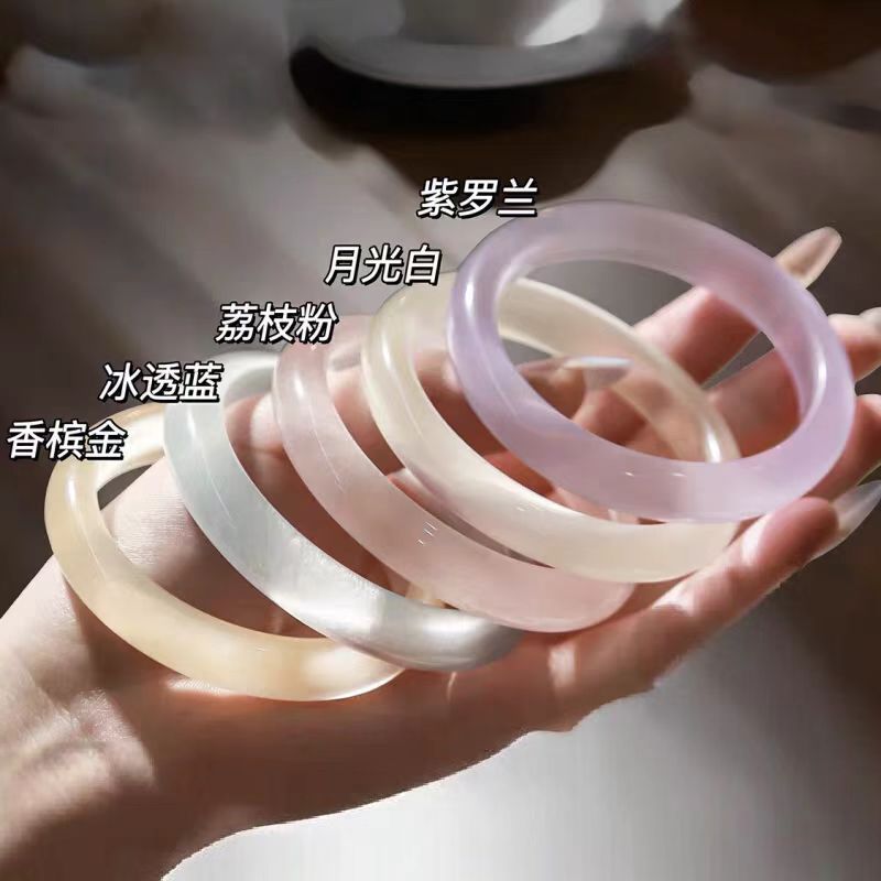Vòng tay ánh trăng trắng mắt mèo, trong suốt băng và thanh lịch, vòng tay mỏng dành cho nữ, Quà tặng sinh nhật cho bạn gái