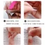 Móng tay giả 47SX thiết kế handmade, phủ gel quang trị liệu, họa tiết trái tim hồng, dán chắc chắn, làm trắng móng tự nhiên