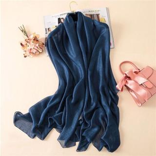 [Crush] Khăn quàng cổ nữ trơn, Khăn choàng chống nắng nữ bằng vải lanh màu tinh khiết, Khăn choàng quấn đầu Foulard Plus Size Hijab