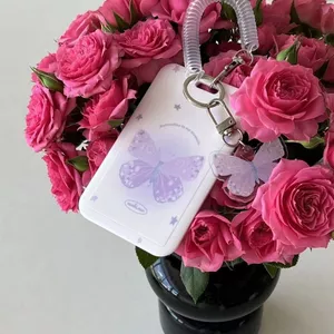 Thiết Kế Ban Đầu Bản Quyền Siêu Cổ Tích Tím Bướm Đựng Thẻ Cơm Đựng Thẻ Xe Buýt 26.3.22
