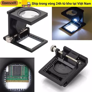ESSENCEH Máy đếm ren bằng vải lúp kim loại Máy đo vải lanh bỏ túi gấp