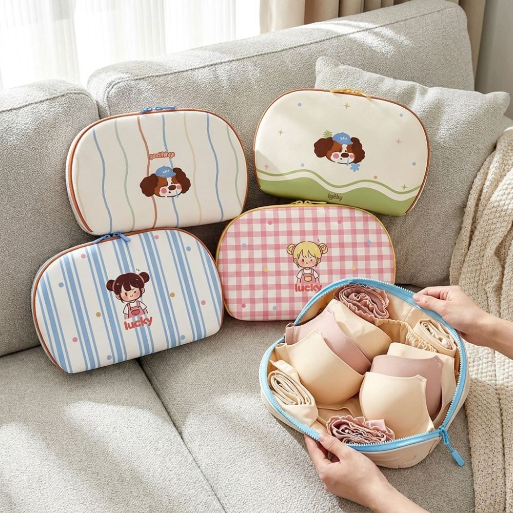 Túi đựng đồ lót/đồ du lịch SDEERCONCEPTNR dung tích lớn, chống thấm nước, chất liệu Polyester đa năng, dây kéo, họa tiết hoạt hình