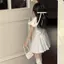 Váy sơ mi tay phồng cho bé gái (90-150) Váy trắng thêu tinh tế phong cách Preppy