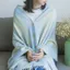 Khăn Nút Nữ Phù Hợp Với Kẻ Sọc Giả Cashmere Tua Rua Mở Rộng Ấm Áp Điều Hòa Khăn Choàng Lớn Bên Ngoài Trận Đấu 6.21