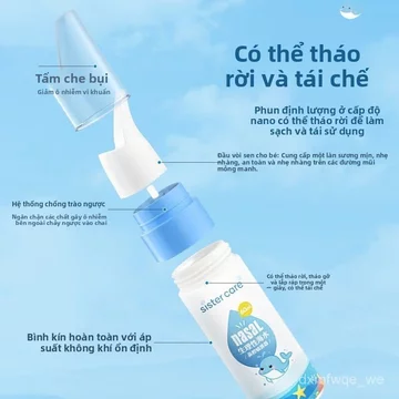 Xịt mũi cá heo nước muối biển sâu cho bé bình xịt phun sương rửa mũi thông mũi trị nghẹt mũi trẻ sơ sinh sỉ