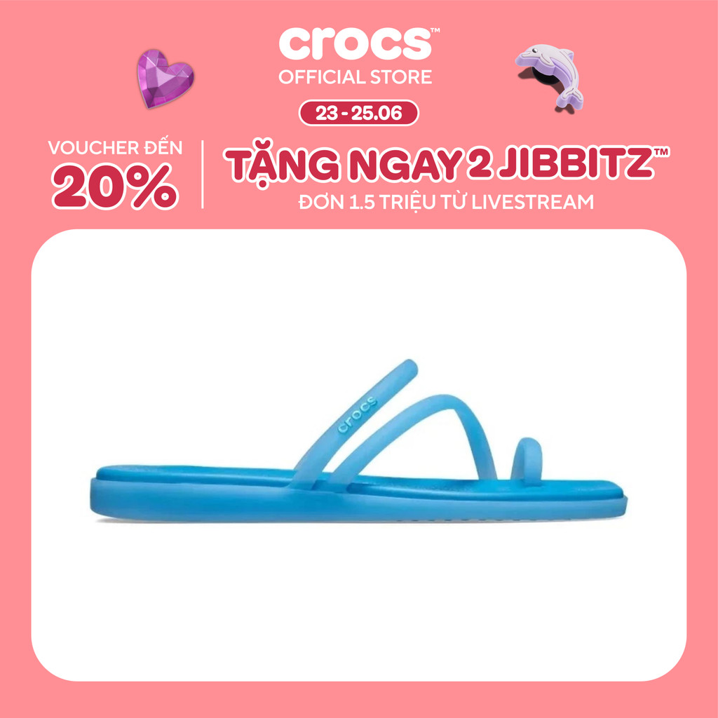 Dép Xăng Đan Nữ Crocs Miami Frosted Toe Loop - Tinted Glass - 211253-4WD