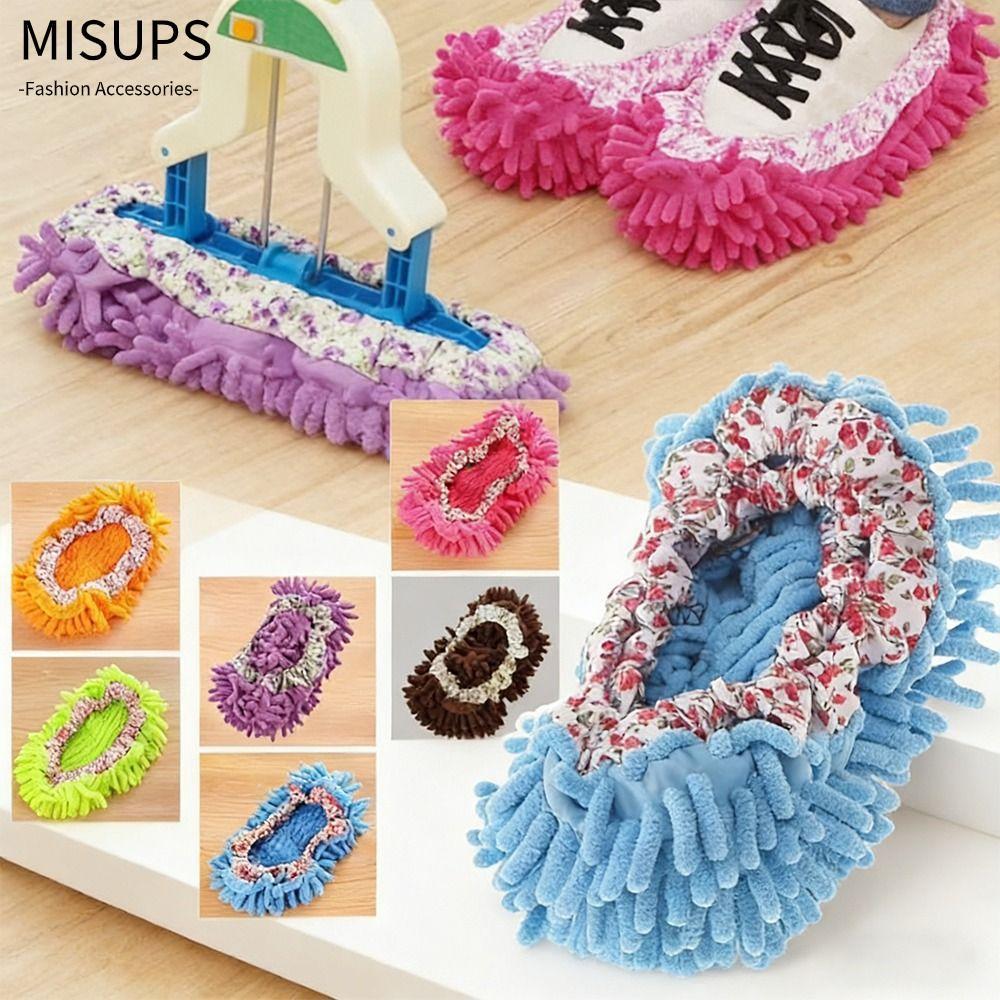 MISUPS 1 Dép lau nhà bằng sợi nhỏ, Dép lau nhà có thể giặt được có thể tháo rời, Khăn lau bằng sợi nhỏ đa chức năng có thể tái sử dụng Dụng cụ gia dụng nhà bếp