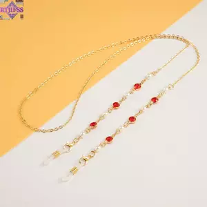 Dây chuyền kính kim loại RTJIFSS, giữ kính râm/kính đọc sách, chống thất lạc, đính hạt thời trang cho nữ