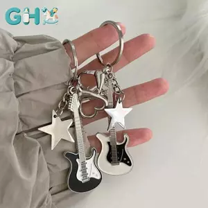 GHX Guitar Trái Tim Tình Yêu Ngôi Sao Móc Chìa Khóa Cho Nam Nữ Ngọt Ngào Mát Hợp Thời Trang Mặt Dây Chuyền Móc Khóa Ro Punk Vintage Phụ Kiện Quà Tặng VN