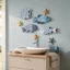 Tranh Treo Tường Gỗ Hình Đàn Cá Decor Biển Trang Trí Phòng Tắm Phòng Khách Phòng Ngủ