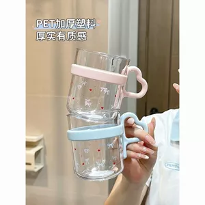 Cốc đựng trái tim tình yêu có giá trị cao Nhãn dán chống nước Đối tác Du lịch Ký túc xá sinh viên Bộ cốc nước súc miệng độc quyền 6.24