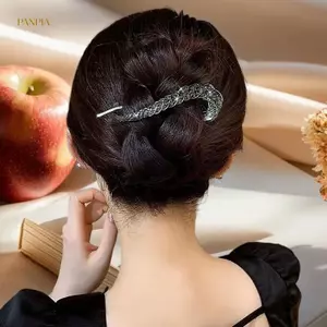 PNPIA- Kẹp Xoắn Kim Cương Giả Cổ Điển Ánh Sáng Sang Trọng Tính Khí Xoắn Kẹp Thẳng Kẹp Bóng Phong Cách Đa Năng
