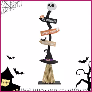 Witches Chổi Ma Quái Trang Trí Bằng Gỗ Trang Trí Phù Thủy Chổi Trang Trí Cho Ngoài Trời Trong Nhà Hiên Nhà Để Xe Sân shopidaevn