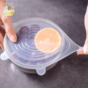 6 Vỏ Silicon Có Thể Thích Ứng Nắp Silicon Đĩa Đa Năng Giữ Tươi Kín Hơi Nắp Thực Phẩm Silicon Cho Nhà Bếp ELWW