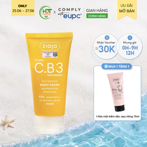 Kem Đêm Trắng Sáng Da Ziaja Vitamin C.B3 Niacinamide Dưỡng Ẩm Đều Màu Da Ngăn Ngừa Lão Hóa 50ml