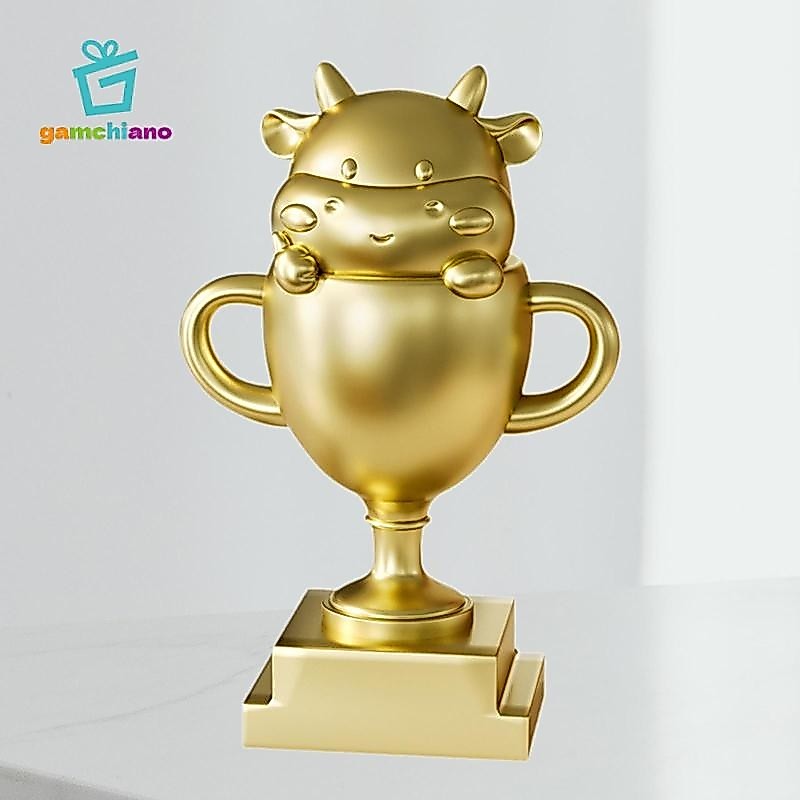 Trophies Cup Hình Bò Theo Chủ Đề Với Đế Cúp Lưu Niệm Cho Trò Chơi Trẻ Em