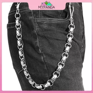 MYPANDA Gothic Punk Skeleton Dây thắt lưng dành cho nữ Hip-hop Ro Dây thắt lưng Dây chuyền quần kim loại Dây chuyền trang trí quần jean thời trang Quà tặng.