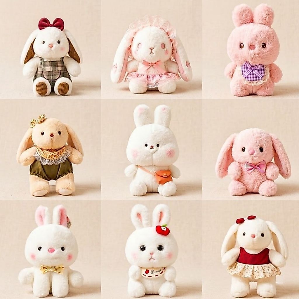 Gấu Bông Hình Thỏ Mini Nhiều Mẫu Siêu Cấp Dễ Thương, Thú Nhồi Bông Thỏ Bunny Xinh Xắn Decor, Quà Tặngh Đáng Yêu Cho Bé